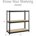 thumbnail image 4 of Space Solutions 1000 Riveted Metal Shelving 3-Shelf Unit 12D x 30W x 30H Black, 4 of 9