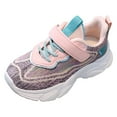 thumbnail image 1 of Little Kid Girls Shoes Big Girls High Tops Girls Sports Shoes Fashionable New Pattern Simple and Cute Mesh Breathable Comfortable Hook Loop Female Shoes(Pink,13), 1 of 5
