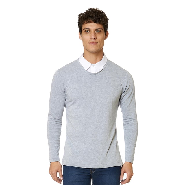 Camisa Hombre doble prenda confeccionada color Gris jaspe gris EG Incógnita 770161