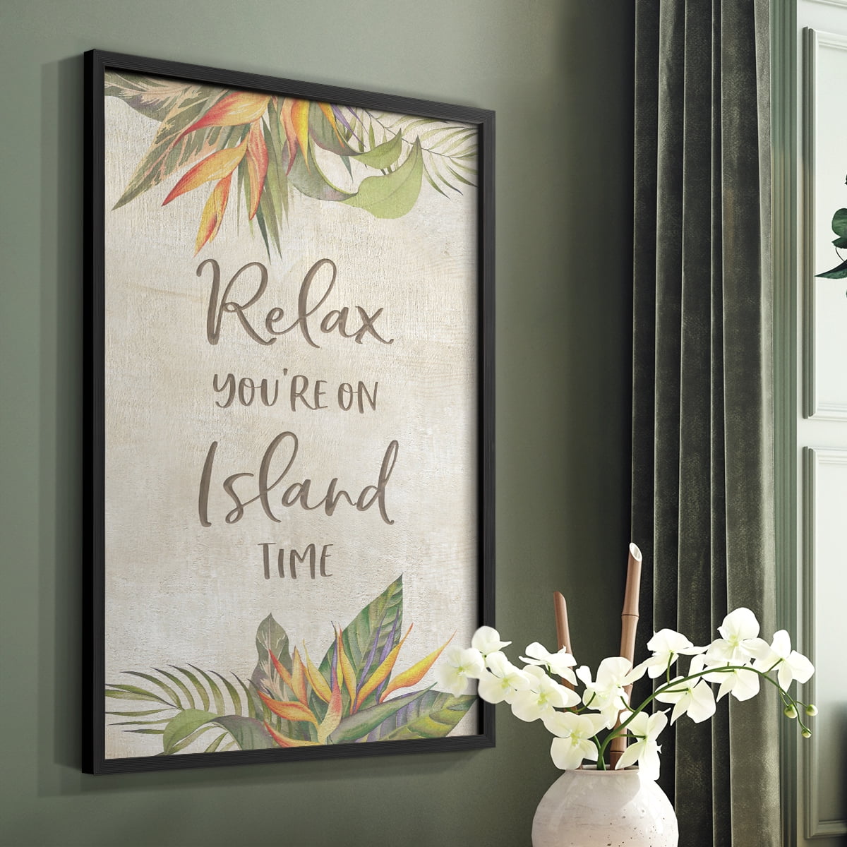 You're On Island Time Framed Print - Solid Wood in Single Picture Frame Solid Wood 2 Framed Print