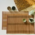 thumbnail image 3 of Deyuer Bamboo Woven Placemat Retangle Shape Thickened Heat-Resistant Oil-Resistant Non-Slip Parties Weddings Banquets Table Decoration Dining Kitchen Mat,F, 3 of 8