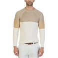 thumbnail image 2 of Nautica Mens Multi-Textured Colorblocked Pullover Sweater, Beige, XX-Large Nautica Pull-over, 2 of 2