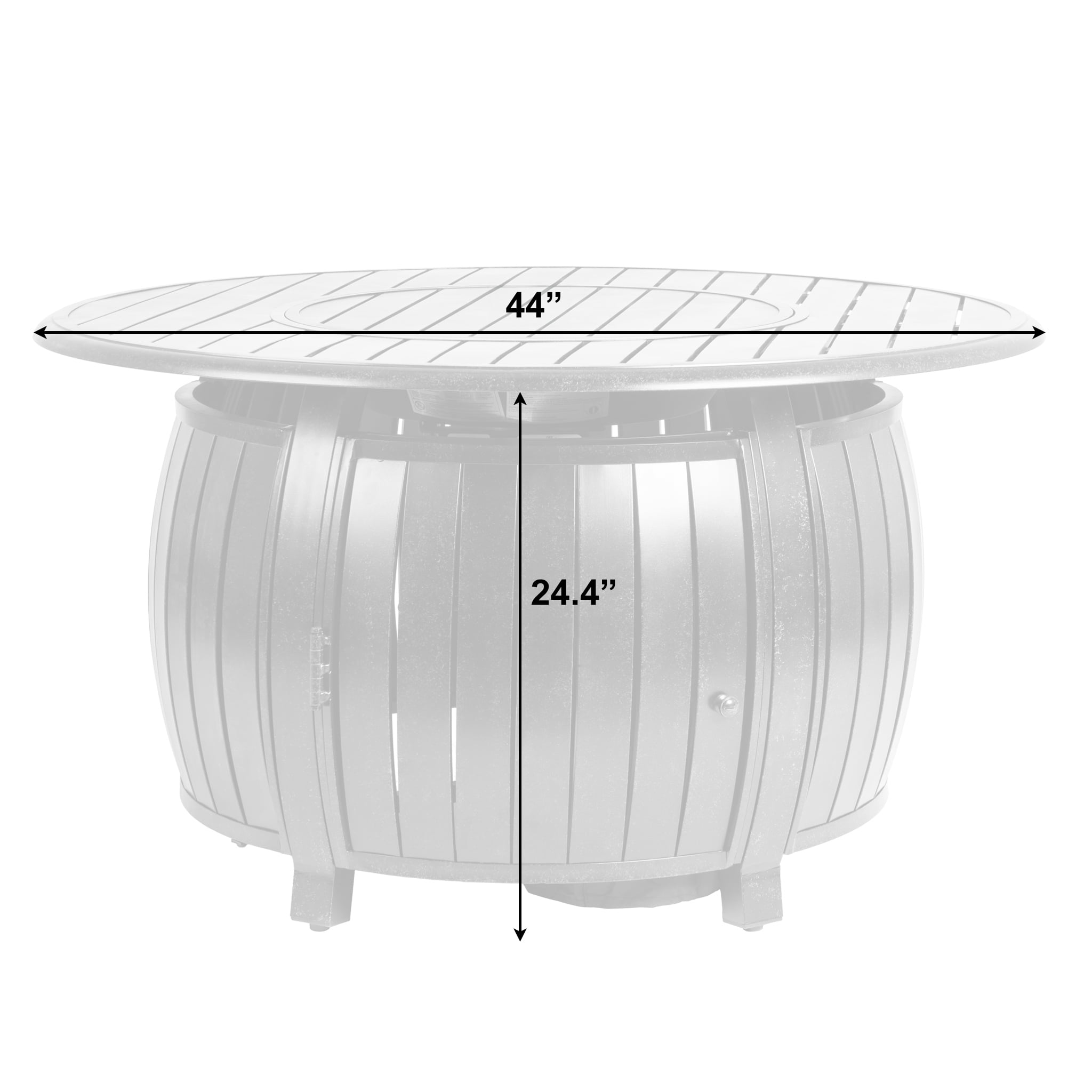 Fire Sense Copper Aluminum Gas Fire Pit Table Multi-Functional with Fire Bowl Lid, Bronze Finish-44"