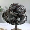 thumbnail image 3 of CoCopeaunts Tweed Bucket Hats for Women Hundred Knot Bow Vintage Check Basin Cap Rolled Edge Foldable Adjustable Bucket Caps, 3 of 8