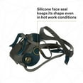 thumbnail image 5 of Rugged Comfort Quick Latch Half Facepiece Reusable Respirator 6502QL, Cool Flow Exhalation Valve, Bayonet Connection, Silicone Face Seal, for Gases, Vapors, Dust, Maintenance, Construction,M, 5 of 10