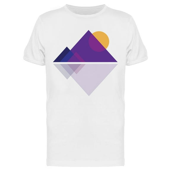 Geometric Nature Mountains And Sun Graphic Men T-Shirt, Male 3X-Large