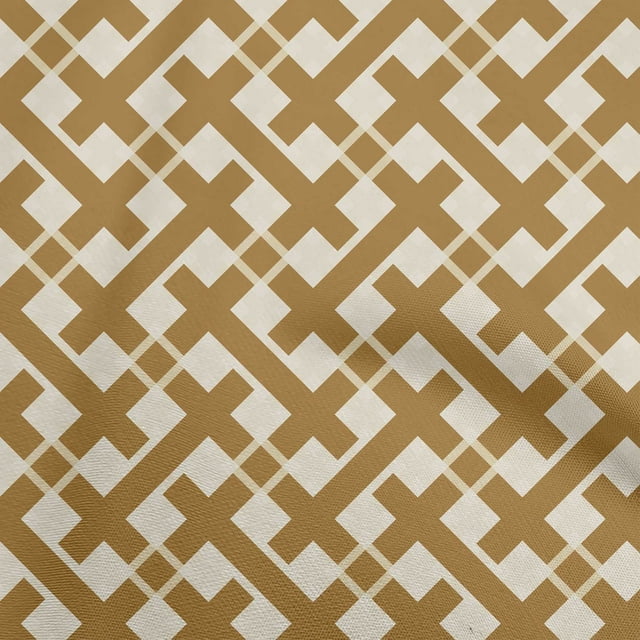 oneOone Rayon Brown Fabric Check Sewing Craft Projects Fabric Prints By Yard 56 Inch Wide