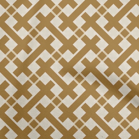 oneOone Viscose Jersey Brown Fabric Check Sewing Material Print Fabric By The Yard 60 Inch Wide