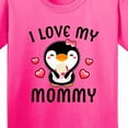 thumbnail image 4 of Inktastic I Love My Mommy with Cute Penguin and Hearts Youth T-Shirt, 4 of 5