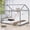 Gray 6AAE, variant on White House Bed with Trundle for , Twin Size Pine Wood Bed Frame with Decor Holes, Space Saving Bed for Bedroom