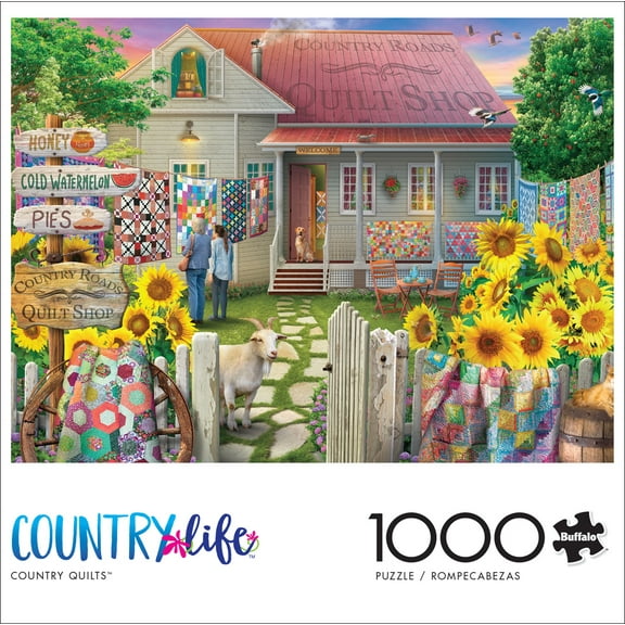 Buffalo Games 1000-Piece Country Life Country Quilts Interlocking Jigsaw Puzzle