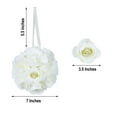 thumbnail image 2 of Efavormart 2 Pack | 7" CREAM Flower Ball Silk Rose Pomander Kissing Ball, 2 of 10