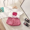 thumbnail image 2 of HCNTES Toddler Baby Summer Clothes Kid Outfits Girls Short Sleeves T-Shirt Tops + Shorts Cute Outfits Set For 12-24 Months 2t 3t 4t 5t 6t 7t 8t 9t Kids, 3-4 Years, 2 of 4