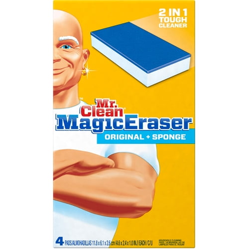 Mr. Clean Magic Eraser Original + Sponge Household Cleaning Pads, 4