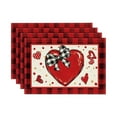 thumbnail image 4 of 4PCS Artoid Mode Red Love Valentines Day Placemats Set Of Wedding Holiday Table Mats For Party Kitchen Dining Decoration for Couples, 4 of 4