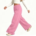 thumbnail image 6 of Sentuca Girls Wide Leg Sweatpants, Baggy Barrel Fleece Track Pants with Pockets Fall Winter Casual Kids Trousers Size 5-6Y Pink, 6 of 8