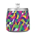 thumbnail image 7 of Yayeee Ashtray with Lid for Cigarette Smokeless Stainless Steel Home Ash Holder, Colorful Plaid, 7 of 7