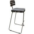 thumbnail image 3 of Outdoor/Indoor Metal Pub Set - Nikki 30" Stool - Gray Striped Fabric-Beige Frame, 3 of 4