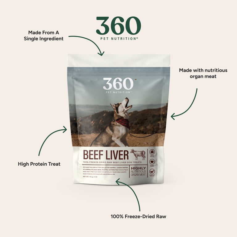 360 Pet Nutrition Freeze Dried Beef Liver Dog Treats, 4 oz photo 4