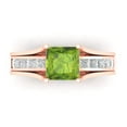 thumbnail image 2 of Clara Pucci 18K Rose Gold 2.28 Natural Peridot Engraveable Engagement Ring + Wedding Band Set, 2 of 7