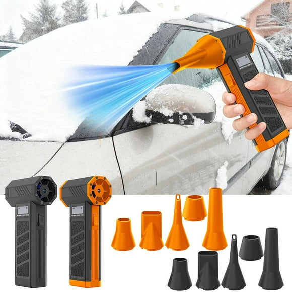 Uscallm 2Pcs Miniature Violent Fan Snow Blower, Portable Electric Air Duster for Computer Keyboard Cleaning, High-Pressure Air Blower with 5 Nozzles, Cordless Data Vacuum for Electronics, Car