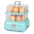 thumbnail image 1 of Nostalgia CLEC14AQ Retro Premium 14 Capacidad Eléctrica Grande Cocedor de Huevos Duros Tortillas Revueltas Escalfadas Sándwiches Blancos para Dietas Keto y Bajas en Carbohidratos Aqua, 1 of 1