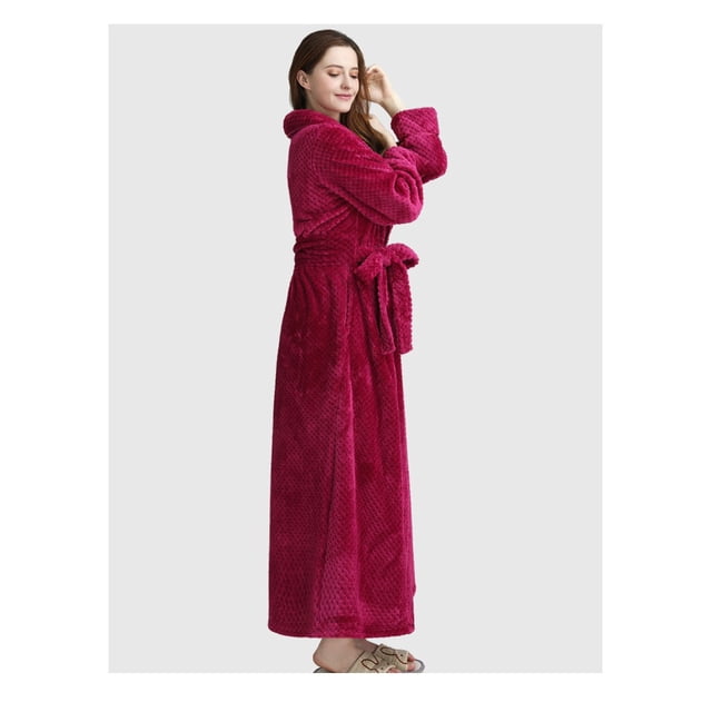 Pyjamas Confortables pour Femmes Automne Hiver Chaud en Velours Corail Robe de Nuit Longue en Flanelle Épaisse