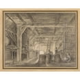 thumbnail image 2 of François Boucher 24x20 Black Ornate Framed Double Matted Museum Art Print Titled: Interior of a Barn with a Family of Coopers (1763-1766), 2 of 5