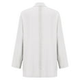 thumbnail image 5 of Duoif Cardigans for Women Trendy Cotton and Linen Casual Lapel Single Button Thin Coat Linen Women Lightweight 3/4 Sleeve Summer Lapel Jackets Womens Cardigan White XL, 5 of 9