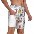 thumbnail image 3 of Balery Dinosaur Mens Swim Trunks Swim Shorts for Men Quick Dry Inseam Beach Shorts with Compression Liner Pocket-Large, 3 of 9