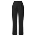 thumbnail image 2 of Aayomet Summer Pants Women Womens Solid Color Suit Pants Elastic Waist Elastic Waist Dress Pants for Women Business Casual,Black L, 2 of 5