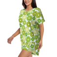 thumbnail image 2 of Kdxio Kiwi Lemon Print Pajamas Sets for Women Short-Sleeved Pjs with Lounge Shorts Two Piece Sleepwear S-4XL, 2 of 9