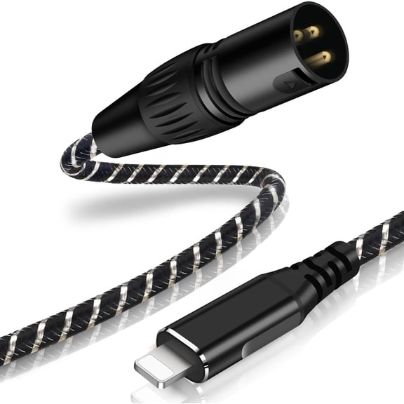 Lightn ing to XLR Male Output Audio Cable 6.6FT,i Phone to X LR Audio Stereo Cable,for Speaker, Amplifier, Mixer Console, etc(Unidirectional from Ligh tning to XLR Only)