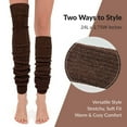 thumbnail image 2 of Wrapables Over The Knee Long Wool Blend Leg Warmers, Dark Brown, 2 of 4