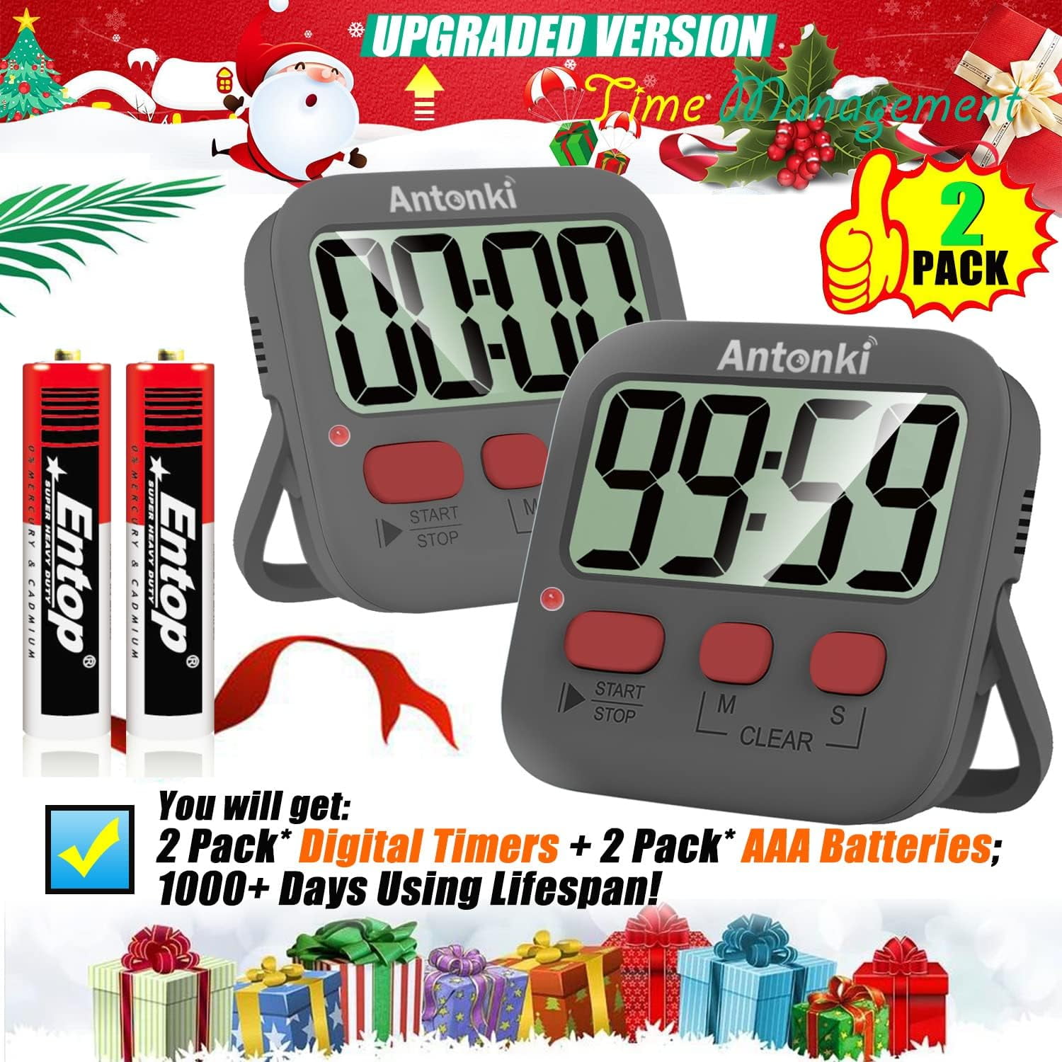 Timer, Timer for , Kitchen Timer, 2 Pack Digital Timer for Cooking, Egg  Timer 665268960420