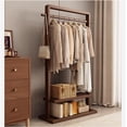 thumbnail image 1 of Clothes Rack, Solid Wooden Floor-standing Bedroom Coat Rack,Rack Heavy Duty Garment Racks For Hanging Clothes,Max Load 440lbs,Shoe Clothing Storage Organizer Shelves (Color : Brown, Size : 65cm), 1 of 1