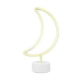 thumbnail image 2 of Isaac Jacobs LED Neon Yellow Crescent Moon Tabletop Lamp, 2 of 5