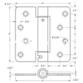 thumbnail image 3 of Deltana DSH4R426 4" x 4" x 1/4" Spring Hinge; Bright Chrome Finish, 3 of 3