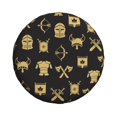 thumbnail image 2 of DouZhe Waterproof Spare Tire Cover, Ancient Warriors Knight Armor Prints Adjustable Wheel Covers Fit for Jeep Trailer RV SUV Car, 16 inch, 2 of 7