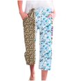 thumbnail image 1 of Sijiajgjfu Pantalons Capri en Coton et Lin pour Femmes Imprimé Capri Bleu L, 1 of 5