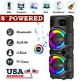 thumbnail image 4 of Lohoms Dual 8" Portable Bluetooth Speaker, Wireless Party PA Sound System Subwoofer Heavy Bass With Microphone Remote LED TWS FM, 4 of 10