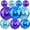 Bluepurple, variant on 10Pcs Black Round Foil Balloons, 22" 18" 15" 4D Helium Sphere Mylar Balloon, Metallic Black Foil Baloon for Birthday Graduation Wedding Anniversary New Year Eve Disco Party Decorations