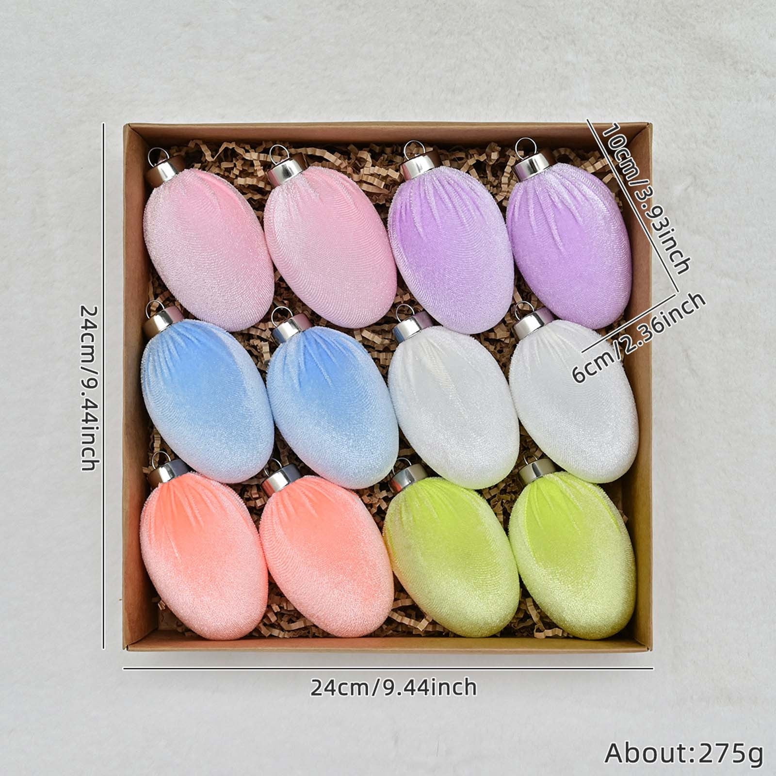 12-Pack Velvet-Touch Plastic Easter Eggs for Ki-ds - Easter Basket Fillers, Egg Hunt & Party Decorations - Chi-ld-Safe Easter Decor, Pastel Colors