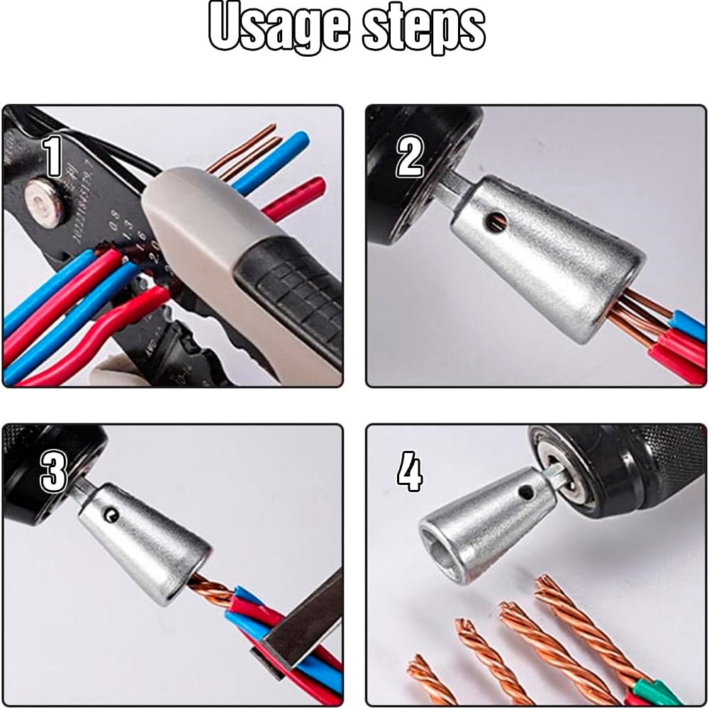 Wire Twister 2/4X Wire Nut Twisting Tool Wire Cable Twister For Electrical Power Drill Driver Electrical Wire Nuts-606935
