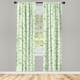 thumbnail image 2 of Ambesonne Butterfly 4-Panel Curtains, Green Flying Animals Art, 56"x95", Lime Green and White, 2 of 4