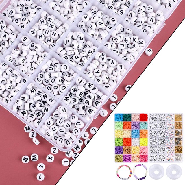 1 juego de de arcilla polimérica planas y redondas, kit de de joyería para manualidades, para s, collar, pendientes, artes 7253 piezas Soledad Cuentas dispersas