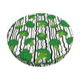 thumbnail image 3 of Picia Broccoli 2 pattern Round Stool Covers Comfy Seat Covers Stretch Removable WashableChair Slipcover Round Bar Chair Cushion Cover-13 inch, 3 of 7