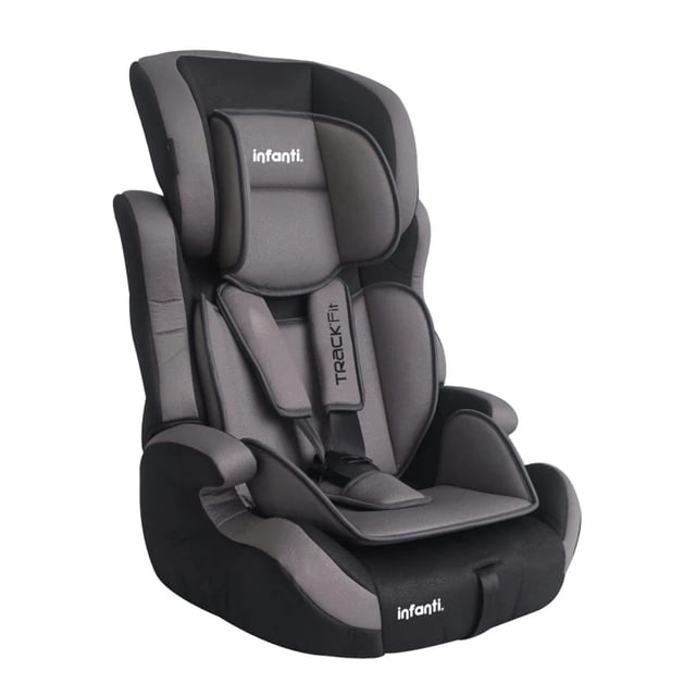 INFANTI | Asiento para Bebe Carro Portabebe TRACK-FIT | Autoasiento para Bebe | Booster Car Seat - Cosas para Bebes - Silla para Bebe | Respaldo Desmontable | Desde 9 kg a 36 kg | Gris