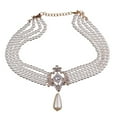 thumbnail image 3 of STARTIST Luxury Pearl Necklace Multi Strand 4 Layer Pearl Beads Cluster Collar Bib Choker, 3 of 7