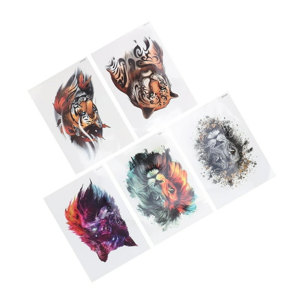 Pegatinas De Tatuaje De Animales, Tatuajes Falsos De Brazo Completo, Pegatinas De Tatuaje De Brazo, Pegatinas De Tatuaje De Larga Duración, Pegatinas De Tatuaje De Parche, 5